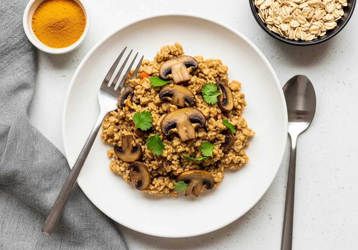 Savory Oatmeal with Mushrooms - anti-inflammatory recipe