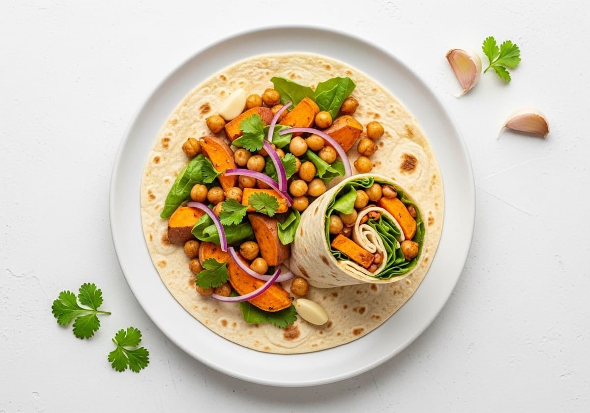Sweet Potato and Chickpea Wrap - anti-inflammatory recipe