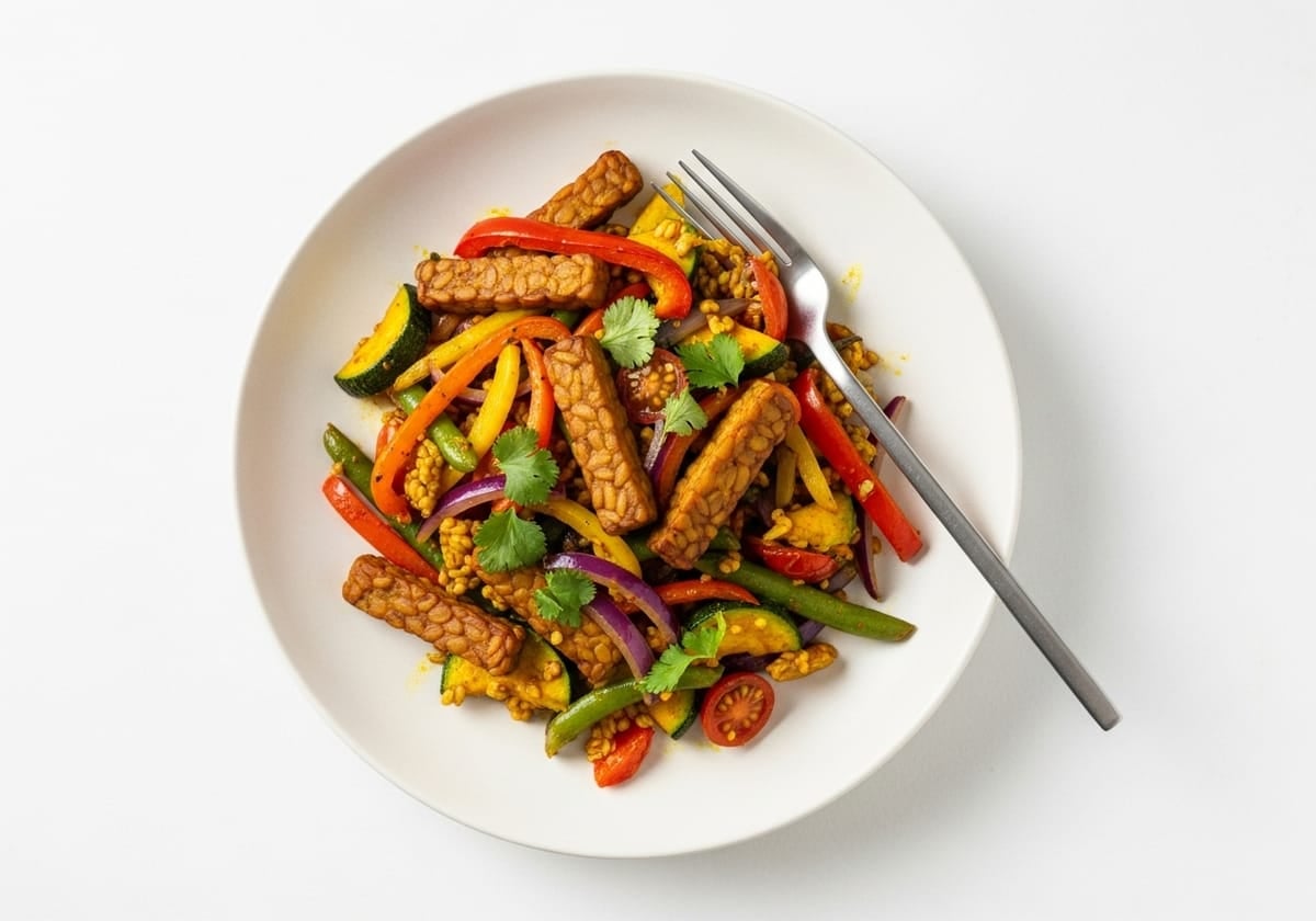 Tempeh and Rainbow Vegetable Stir-Fry - anti-inflammatory recipe