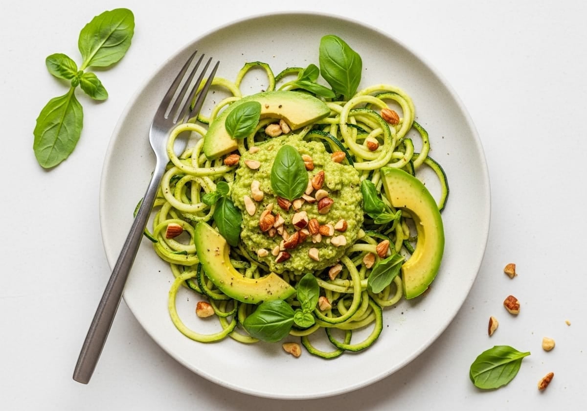 Zucchini Noodles with Avocado Pesto - anti-inflammatory recipe